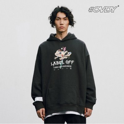 [OVDY] LAND OF CONFUSION_HOODIE_DYMALXX9554_CHARCOAL GREY